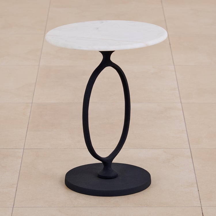 Thomas Marble Top Accent Table - Black