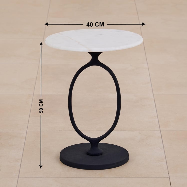 Thomas Marble Top Accent Table - Black