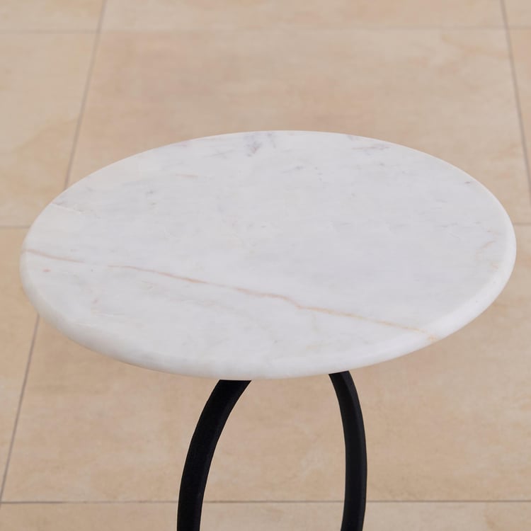 Thomas Marble Top Accent Table - Black