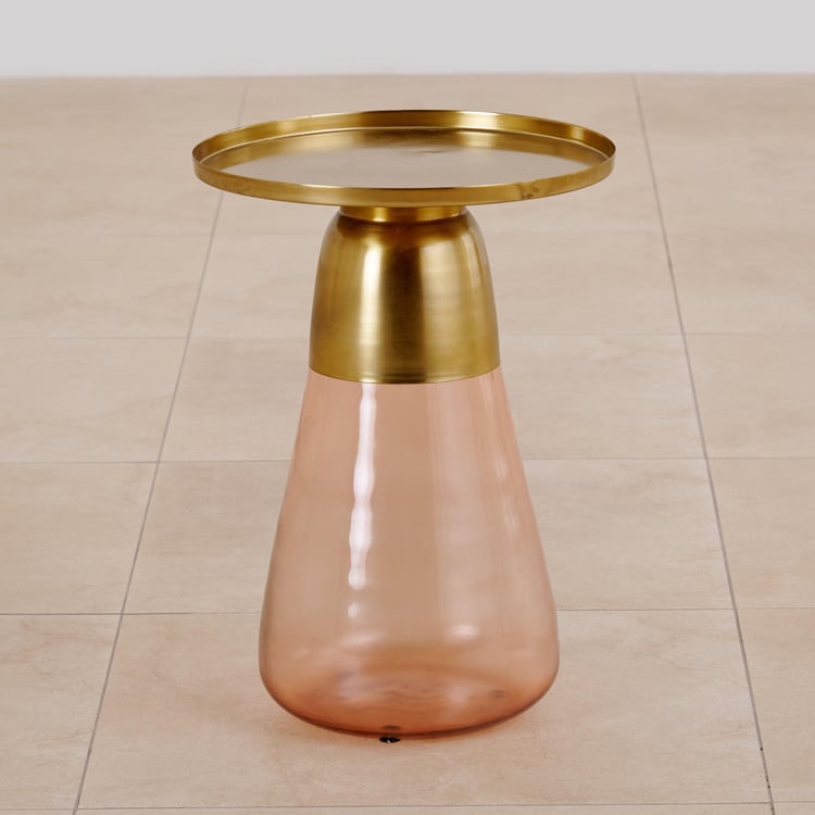 Watson Glass Accent Table - Gold