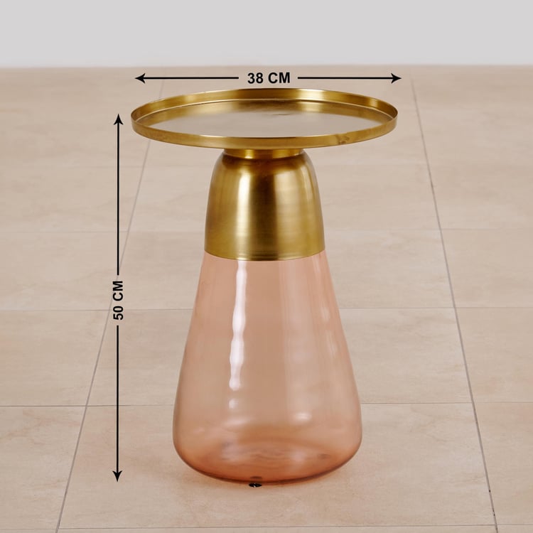 Watson Glass Accent Table - Gold