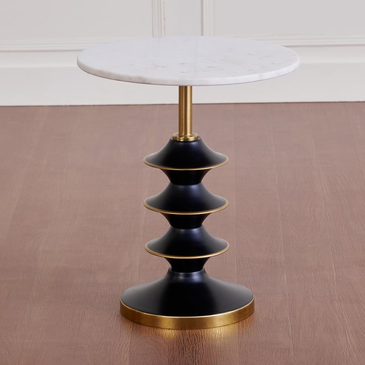 Willis Marble Top Accent Table - Black