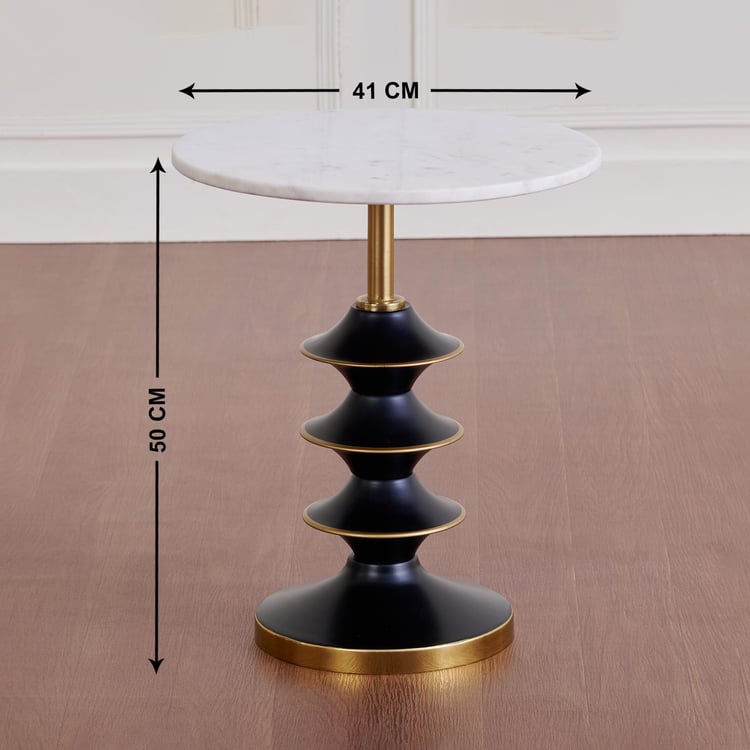 Willis Marble Top Accent Table - Black