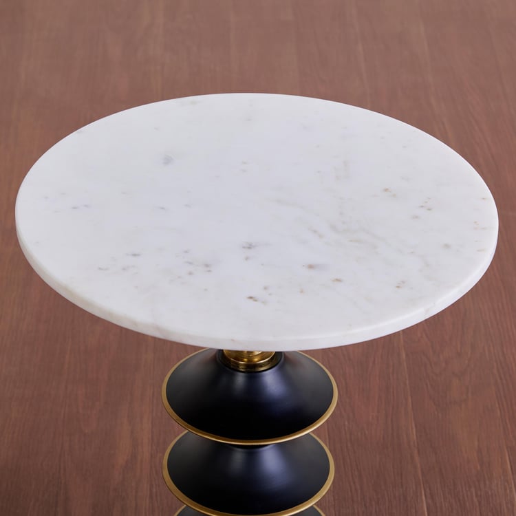 Willis Marble Top Accent Table - Black