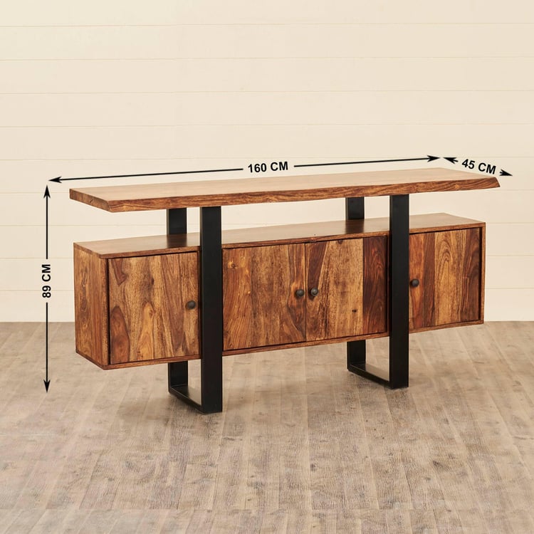 (Refurbished) Raga Sheesham Wood Sideboard - Brown