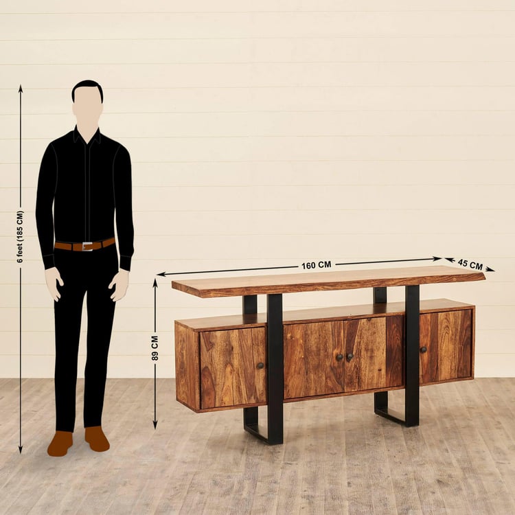 (Refurbished) Raga Sheesham Wood Sideboard - Brown