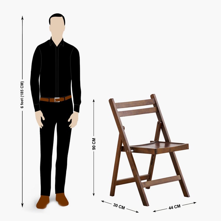 (Refurbished) Andaman Solid Wood Butterfly Dining Chair - Brown