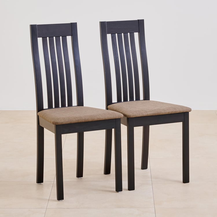 (Refurbished) Diana Set of 2 Solid Wood Dining Chairs - Brown