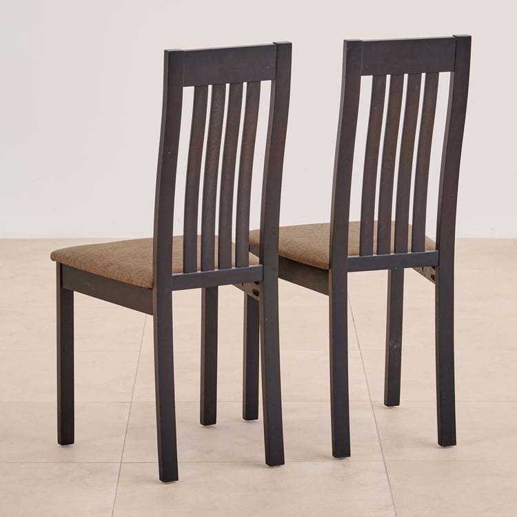 (Refurbished) Diana Set of 2 Solid Wood Dining Chairs - Brown