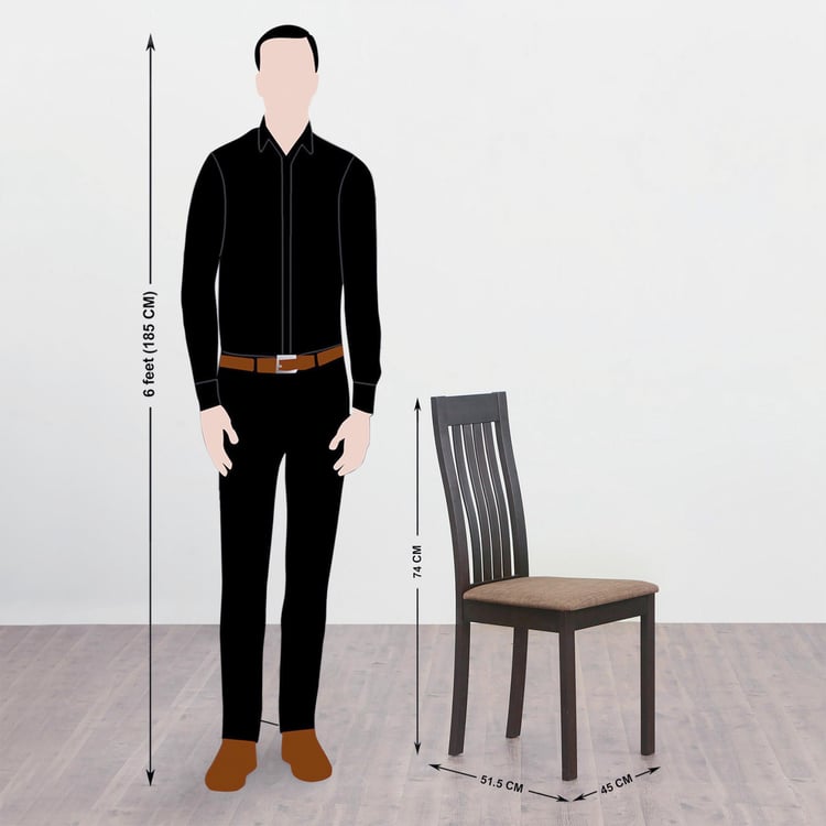 (Refurbished) Diana Set of 2 Solid Wood Dining Chairs - Brown