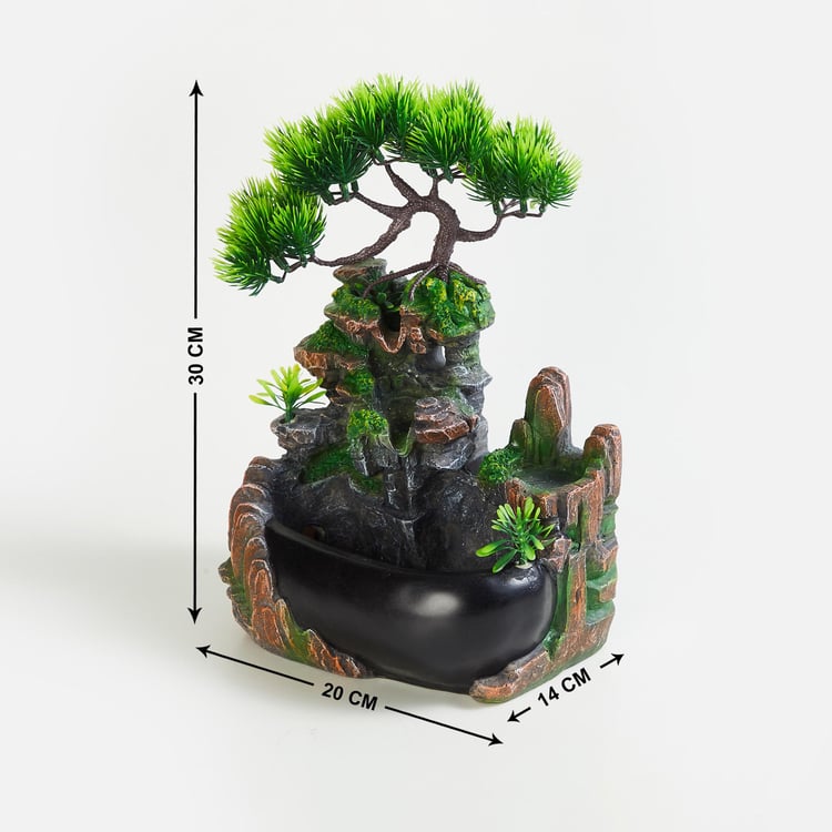 Alpine Polyresin Tree House Fountain - 30x20x14cm