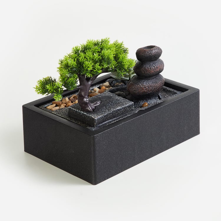 Alpine Polyresin Tree and Peeble Fountain - 22x34x20cm