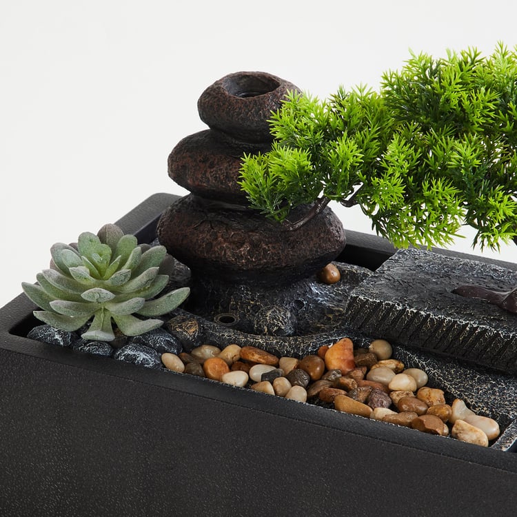 Alpine Polyresin Tree and Peeble Fountain - 22x34x20cm