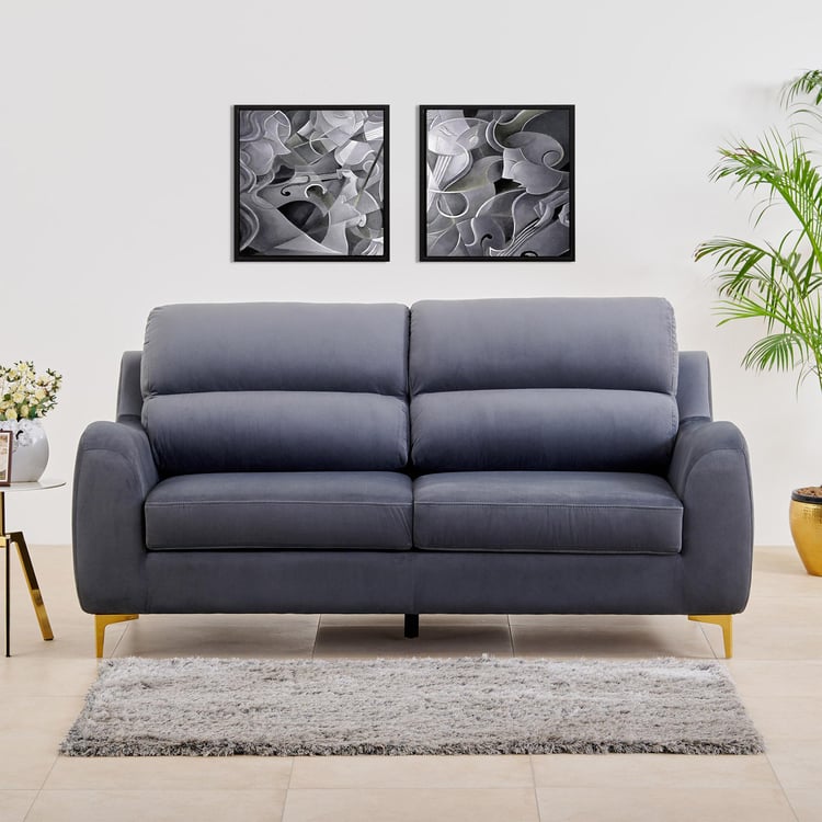 Bianca Velvet 3-Seater Sofa - Grey