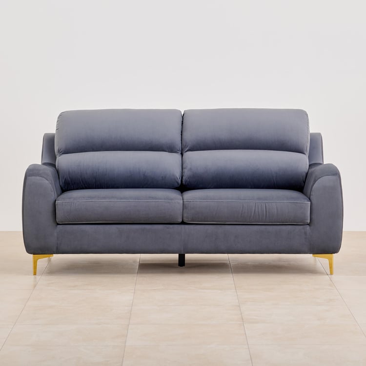 Bianca Velvet 3-Seater Sofa - Grey