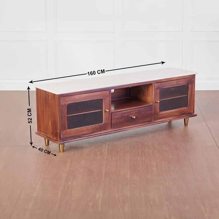 Dastkari Marble Top TV Unit - Brown