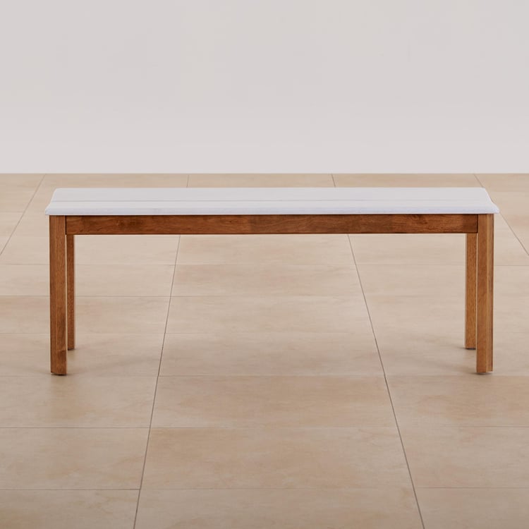 Santorini Solid Wood Dining Bench - White