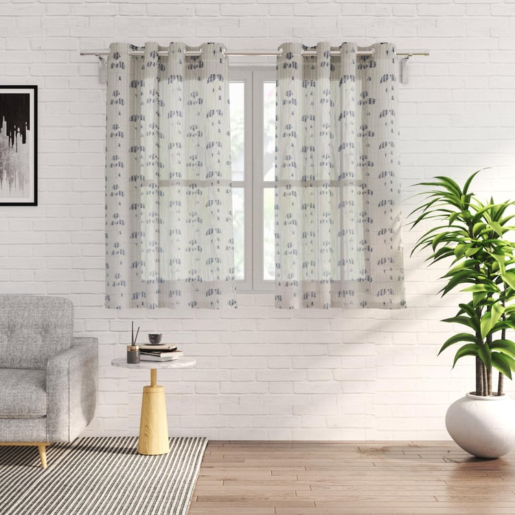 Venice Set of 2 Printed Sheer Window Curtains