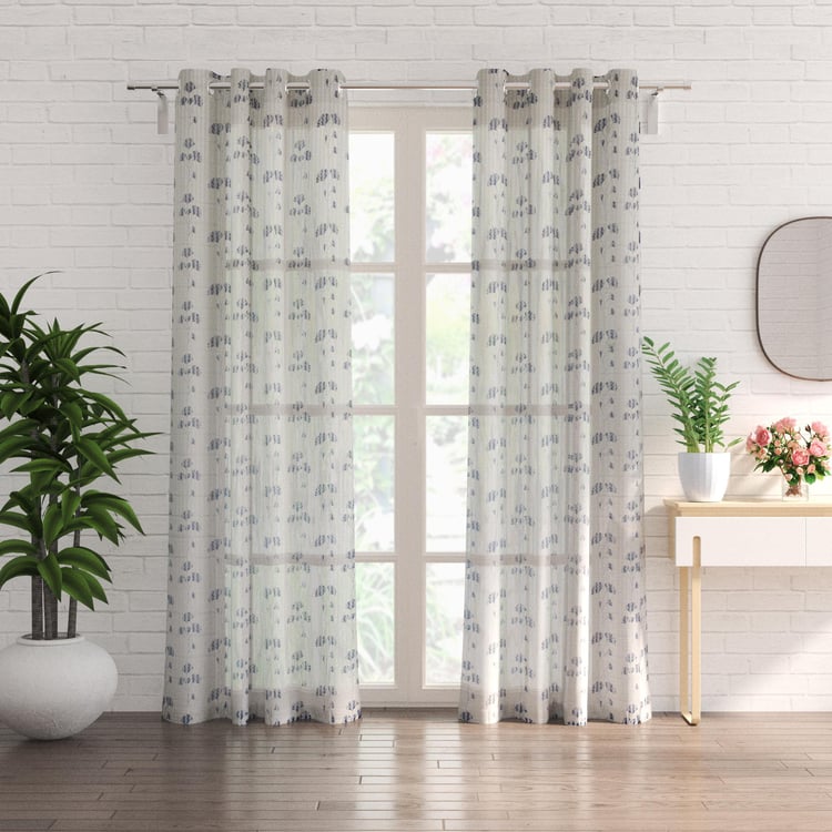 Venice Set of 2 Printed Sheer Door Curtains