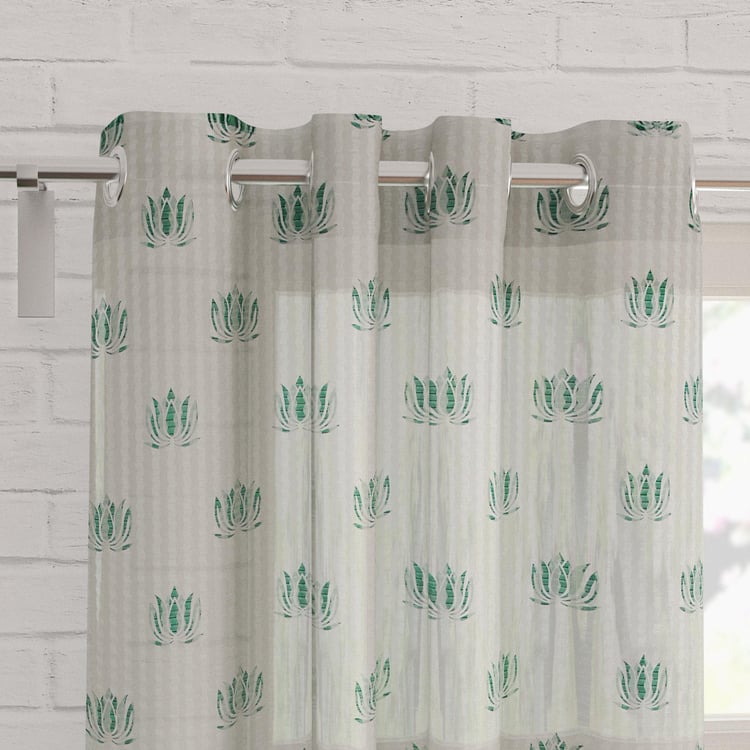 Venice Set of 2 Printed Sheer Window Curtains