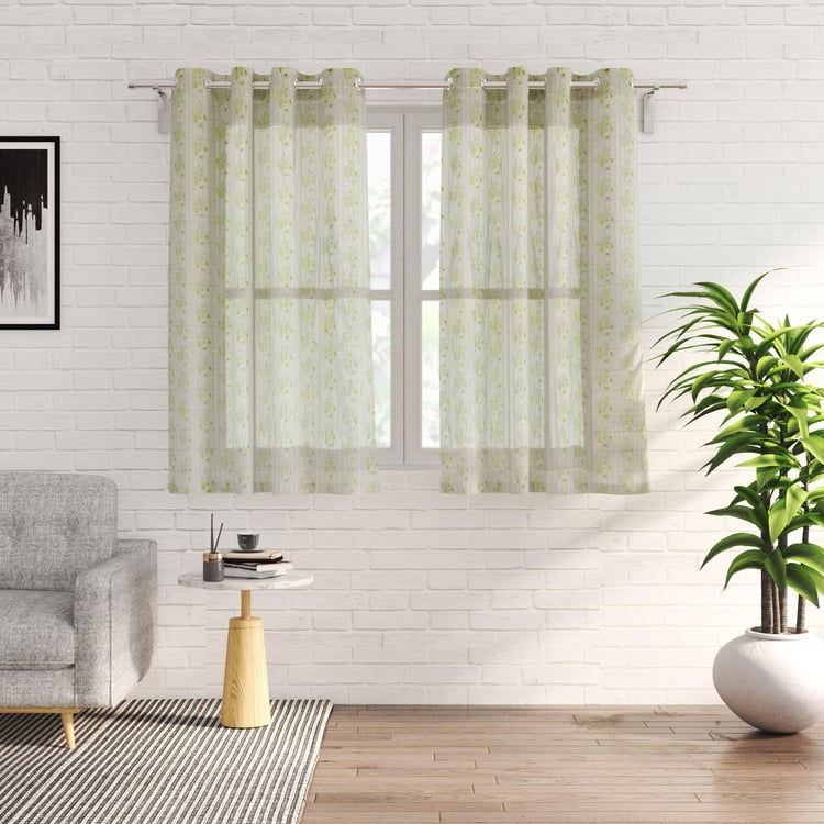 Venice Set of 2 Printed Sheer Window Curtains