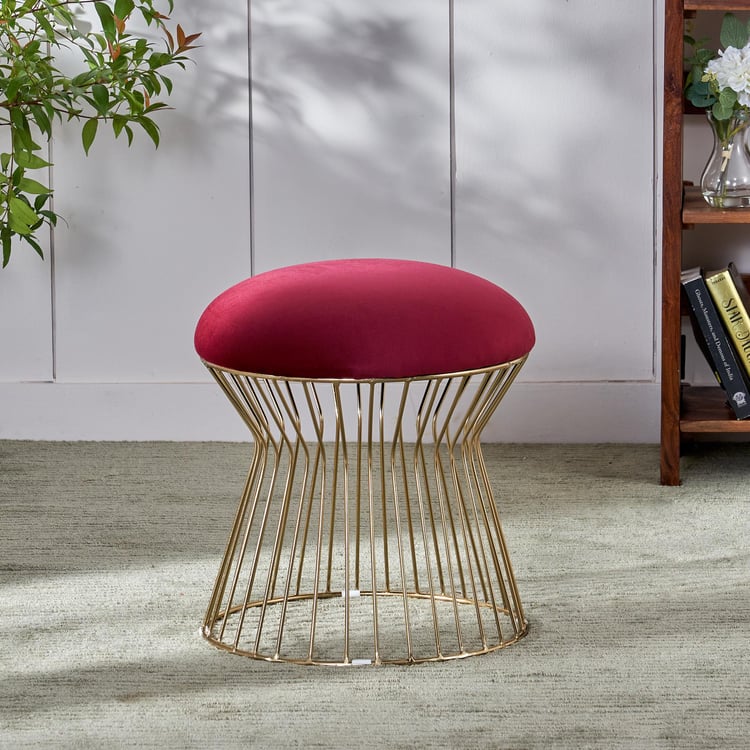 Topaz Fabric Stool - Maroon