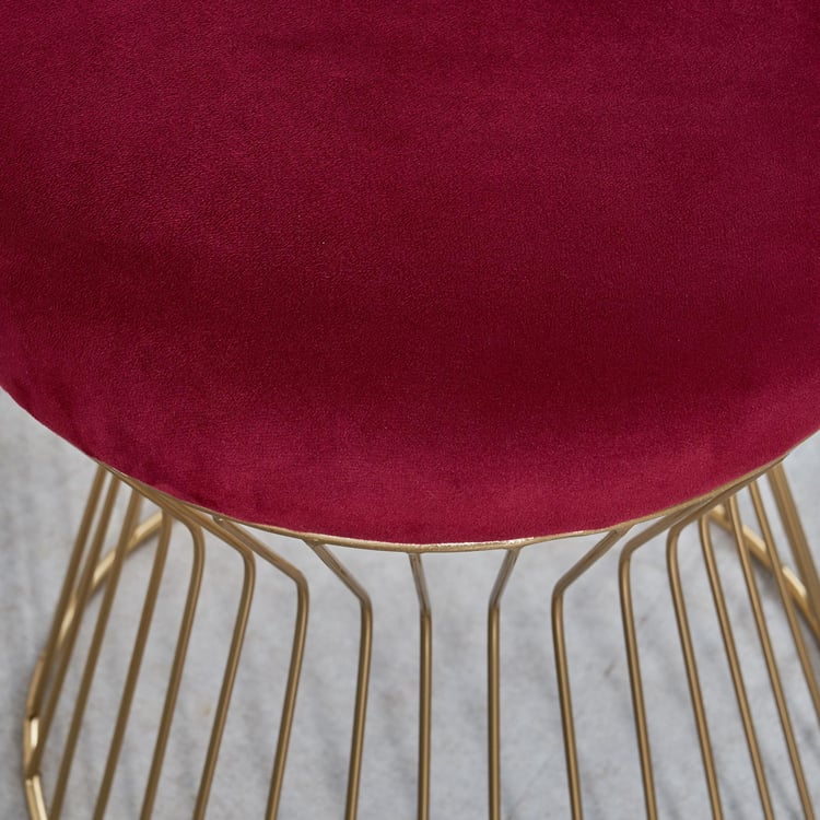 Topaz Fabric Stool - Maroon