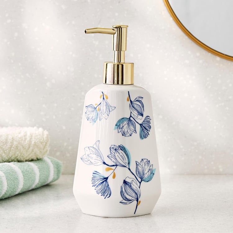 Nova Santorini Ceramic Printed Soap Dispenser - 300ml