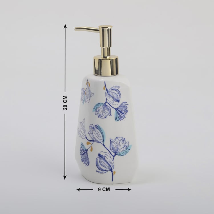 Nova Santorini Ceramic Printed Soap Dispenser - 300ml