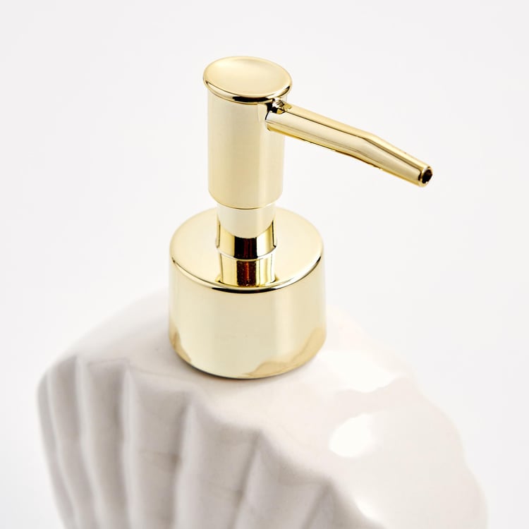 Nova Santorini Ceramic Shell-Shaped Soap Dispenser - 300ml