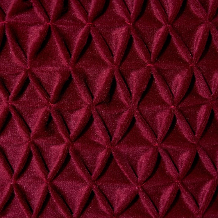 Floreena Fabric  Ottoman - Maroon