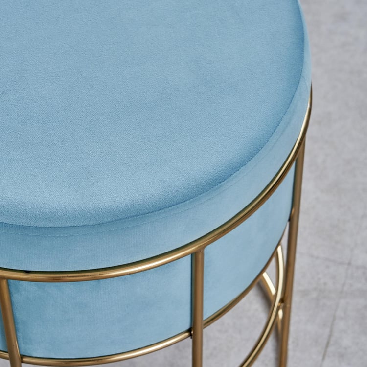 Diamond Fabric Stool - Blue