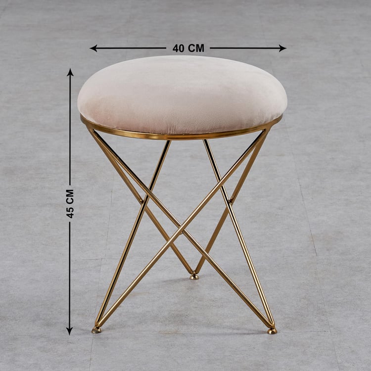 Helios Emmy Fabric Stool - Beige