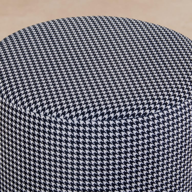 Orchid Fabric Pouf - Black