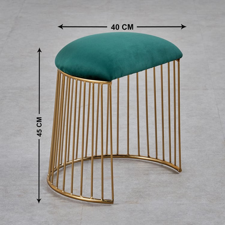 Helios Wendy Fabric Stool - Green