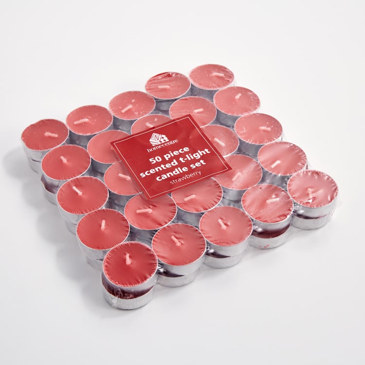 Luminescent Set of 50 Strawberry Scented T-Light Candles