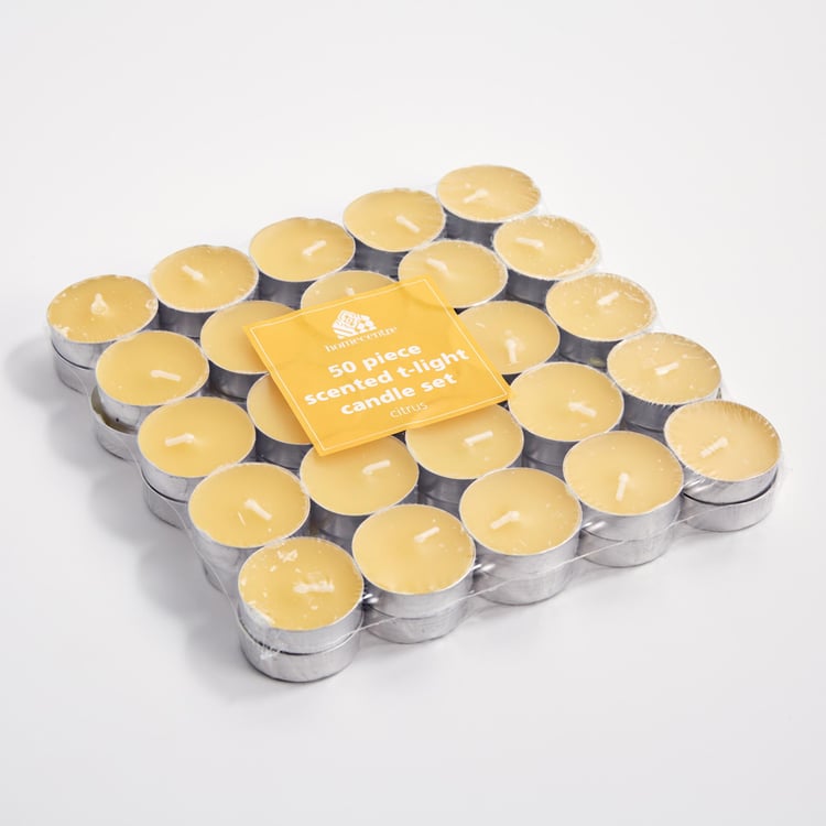 Luminescent Set of 50 Citrus Scented T-Light Candles