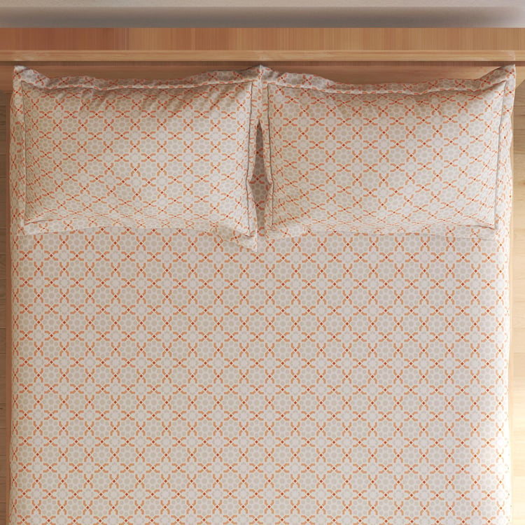 Grandeur Cotton 200TC Printed 3Pcs Super King Bedsheet Set