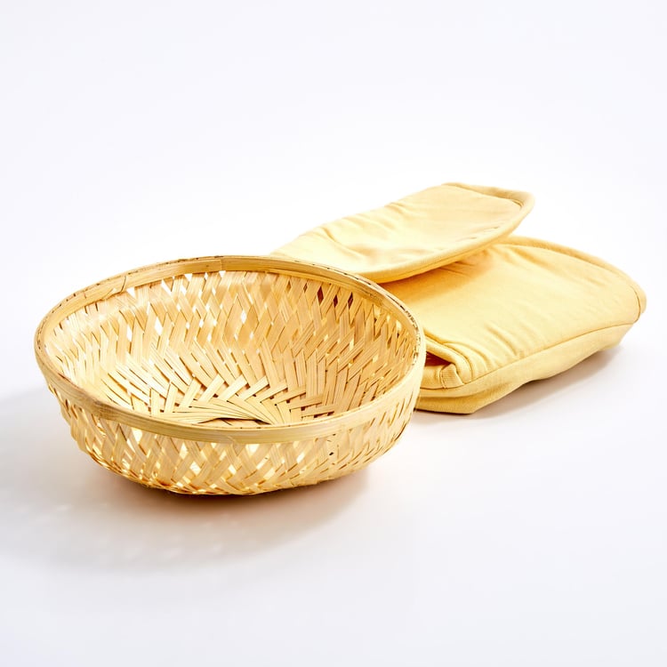 Colour Refresh Cotton Lined Bamboo Bread Basket