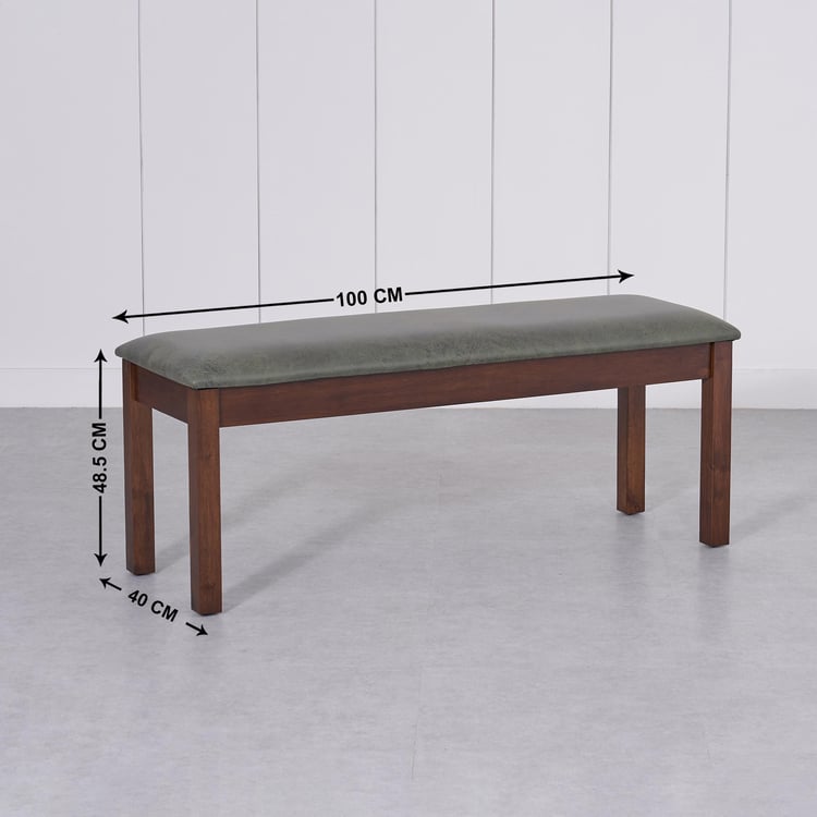 Harmony Faux Leather Dining Bench - Green