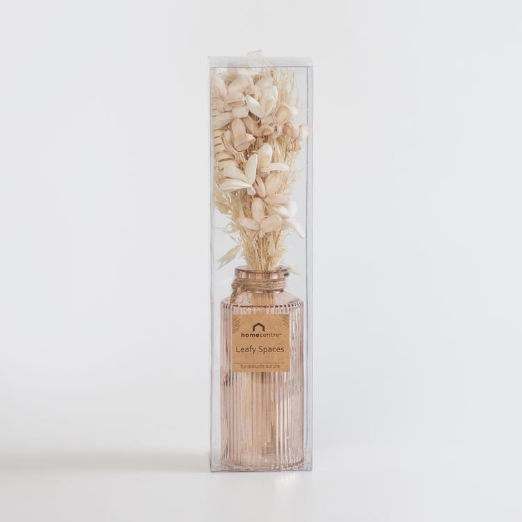 Corsica Eden Artificial 3-Petal Flowers in Glass Vase