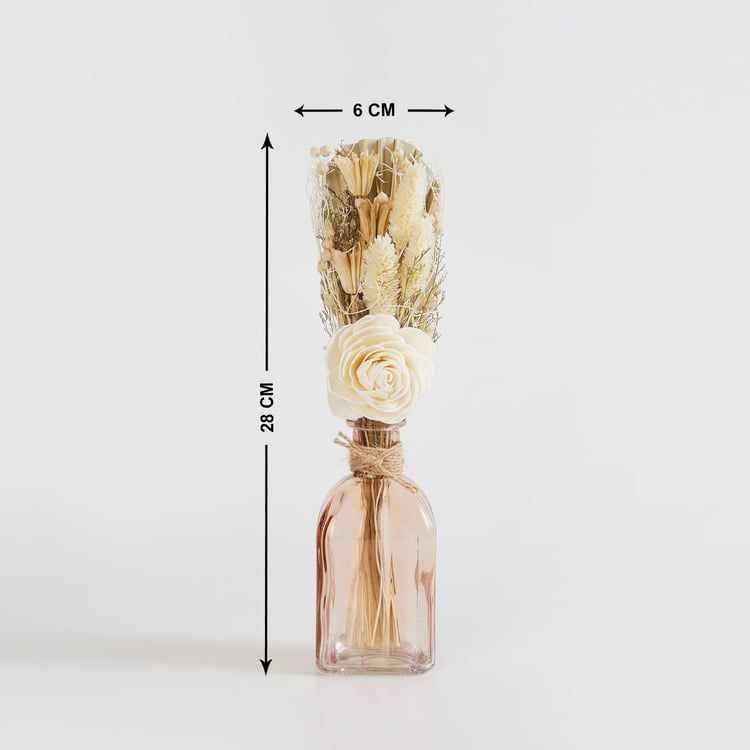 Corsica Eden Artificial Decorative Flowers in Glass Vase