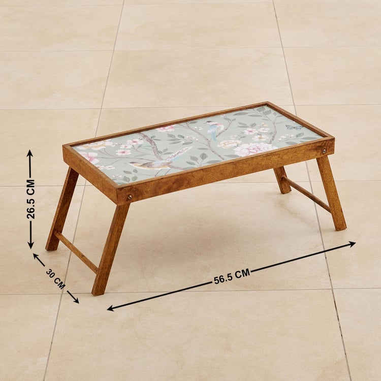 INDIA CIRCUS Blossom Break Mango Wood Foldable Breakfast Table - White