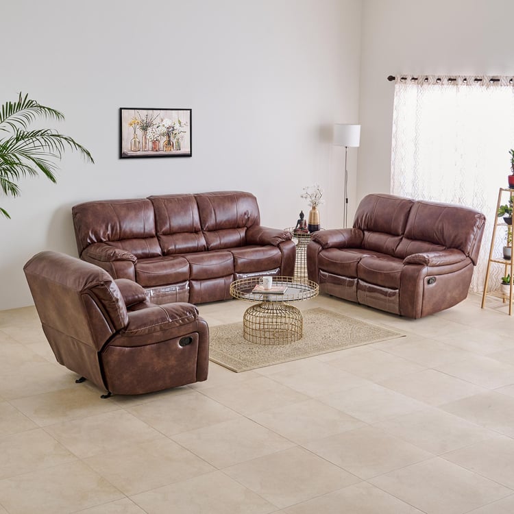 Harvey Nappa Air 3+2+1 Seater Recliner Set - Brown