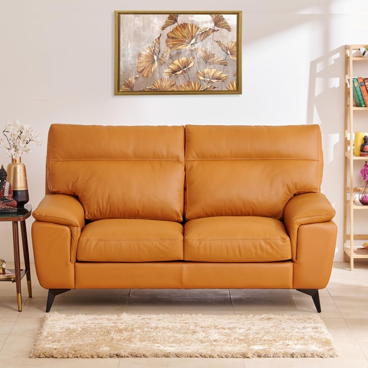 Aprilla NXT Half Leather 2-Seater Sofa - Tan