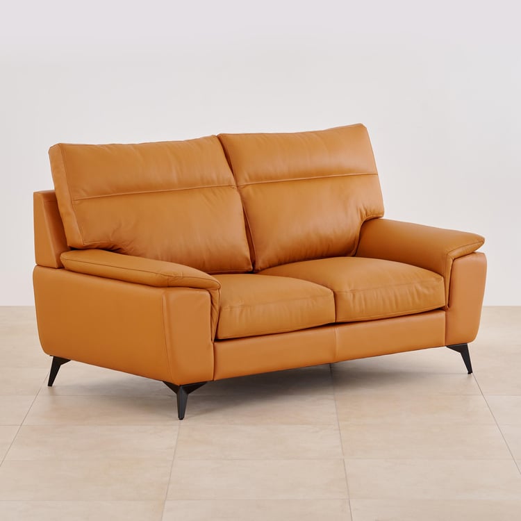 Aprilla NXT Half Leather 2-Seater Sofa - Tan