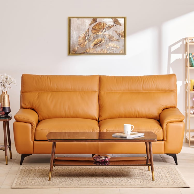 Aprilla NXT Half Leather 3-Seater Sofa - Tan