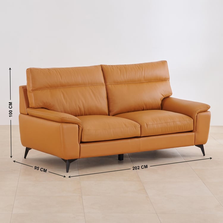 Aprilla NXT Half Leather 3-Seater Sofa - Tan