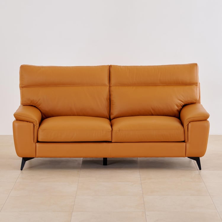 Aprilla NXT Half Leather 3-Seater Sofa - Tan