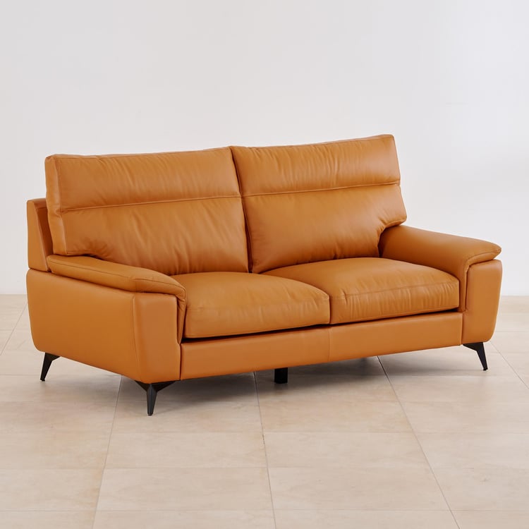 Aprilla NXT Half Leather 3-Seater Sofa - Tan